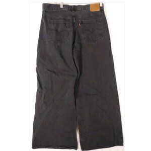 Levis Premium Baggy Dad Wide Leg Women's Jeans 31 Black Denim Big E 31x32 Skater